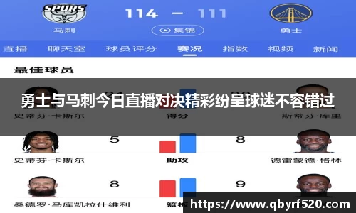勇士与马刺今日直播对决精彩纷呈球迷不容错过